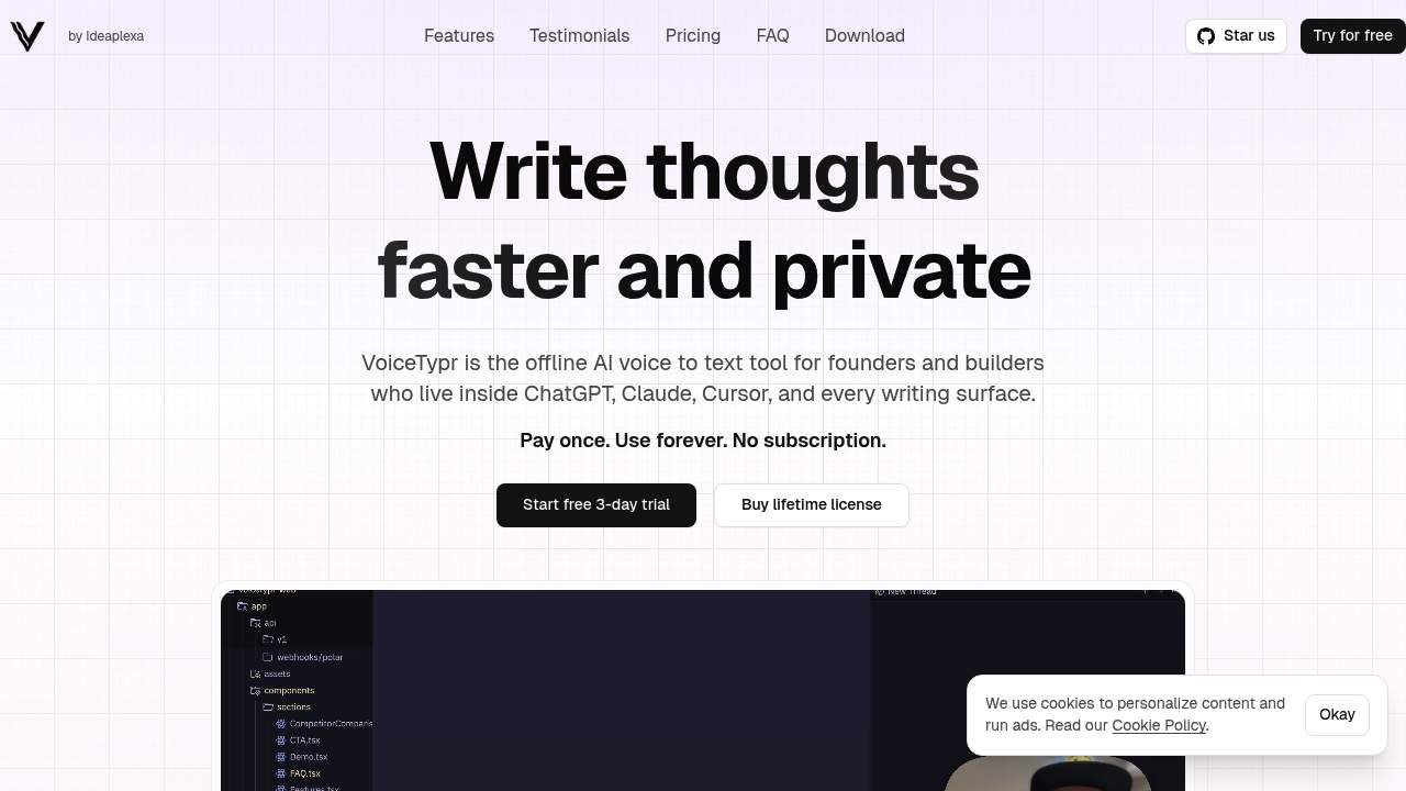 VoiceTypr screenshot