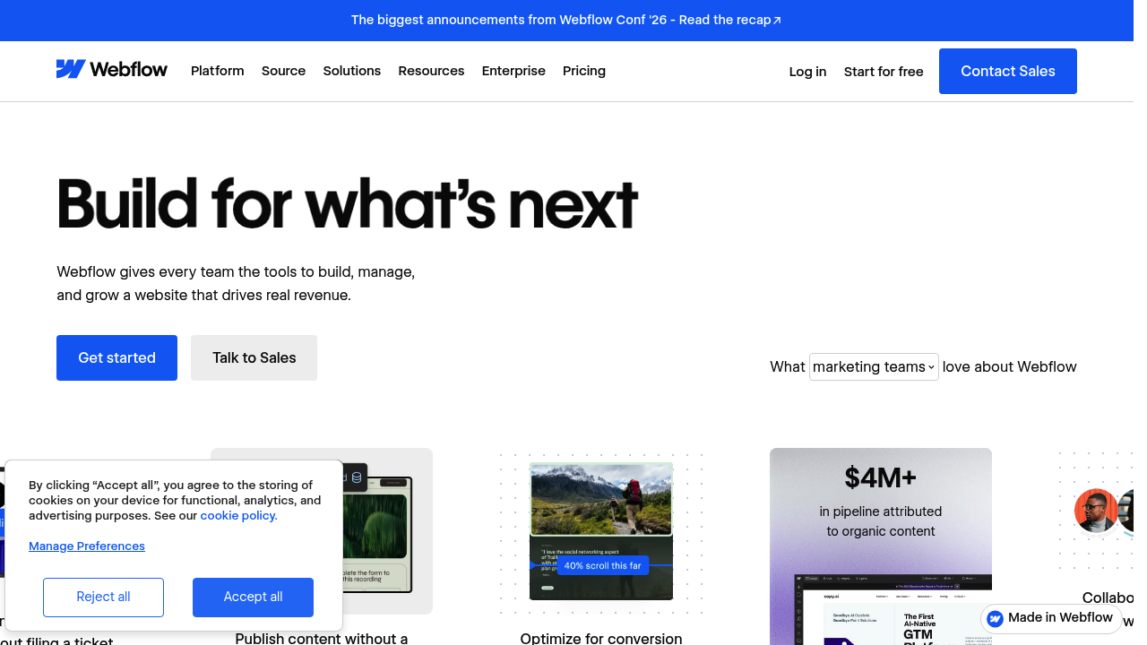 Webflow screenshot