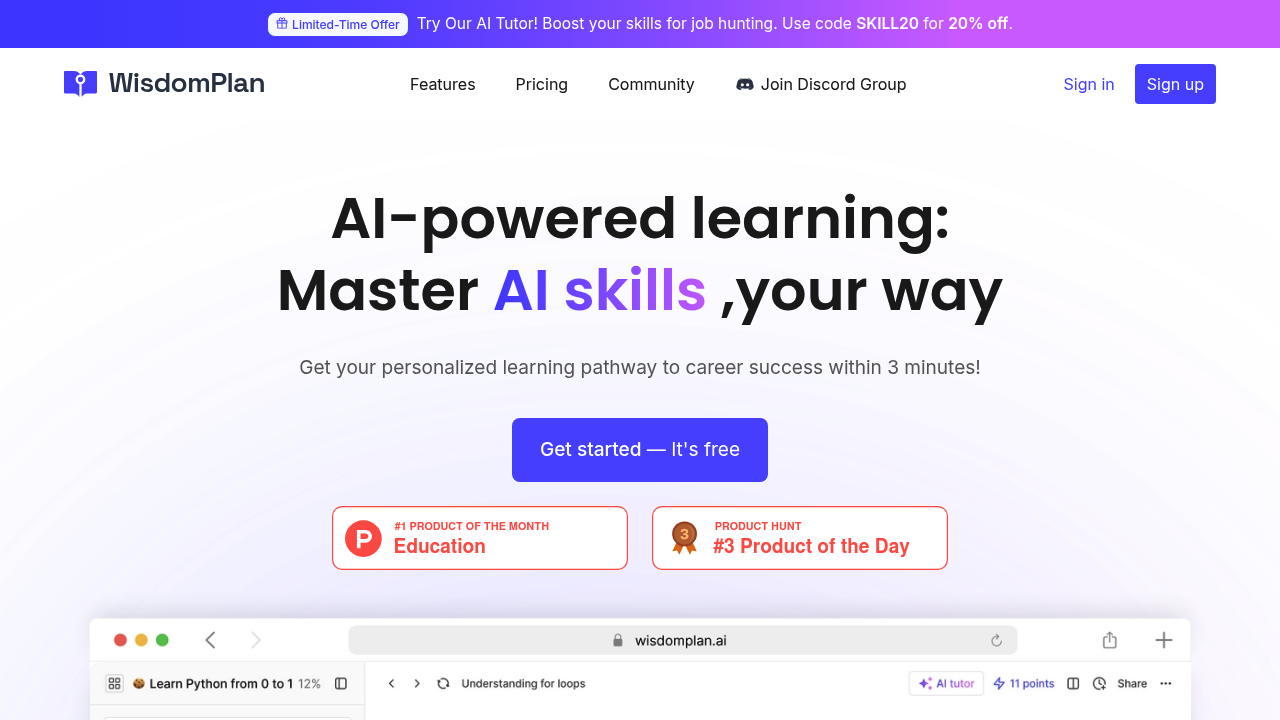 WisdomPlan screenshot
