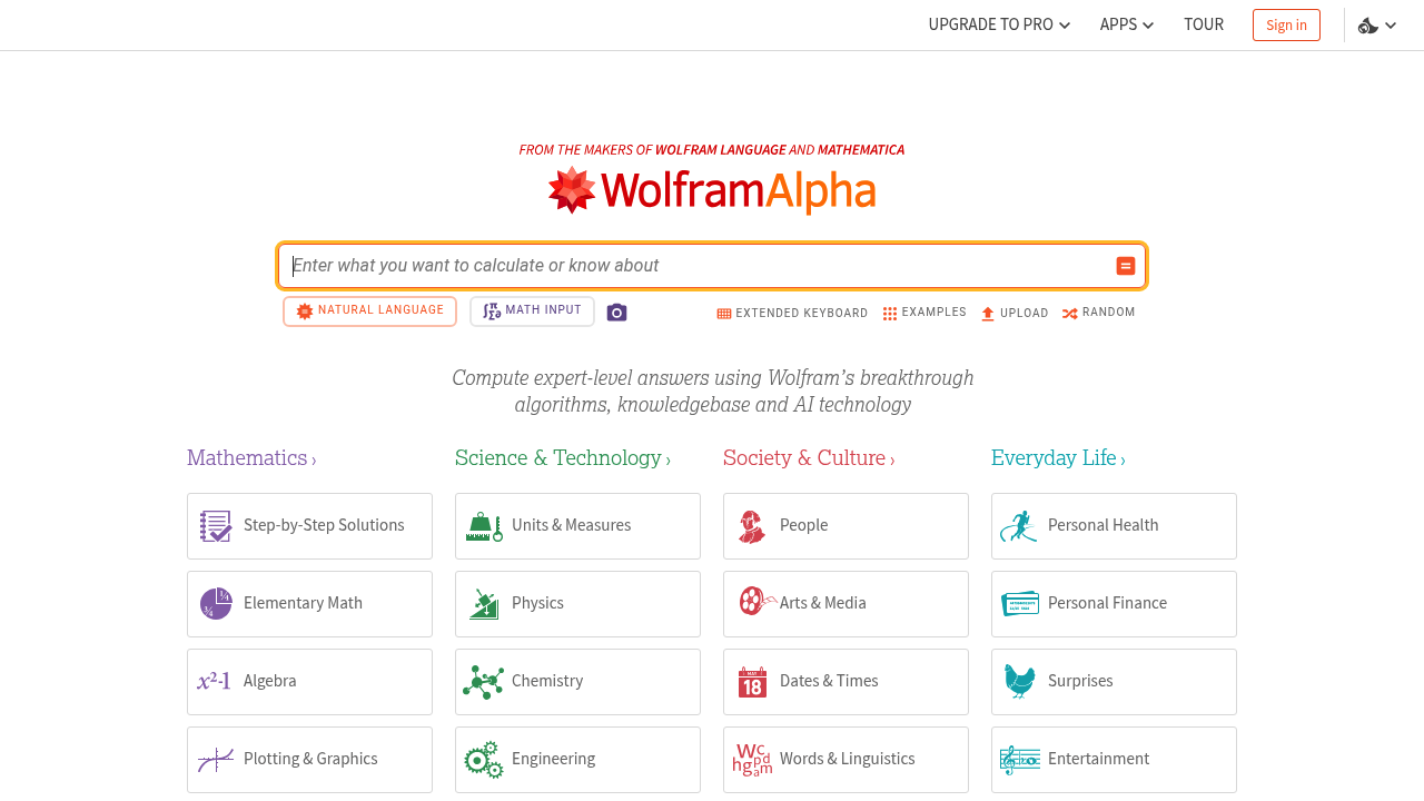 Wolframalpha screenshot