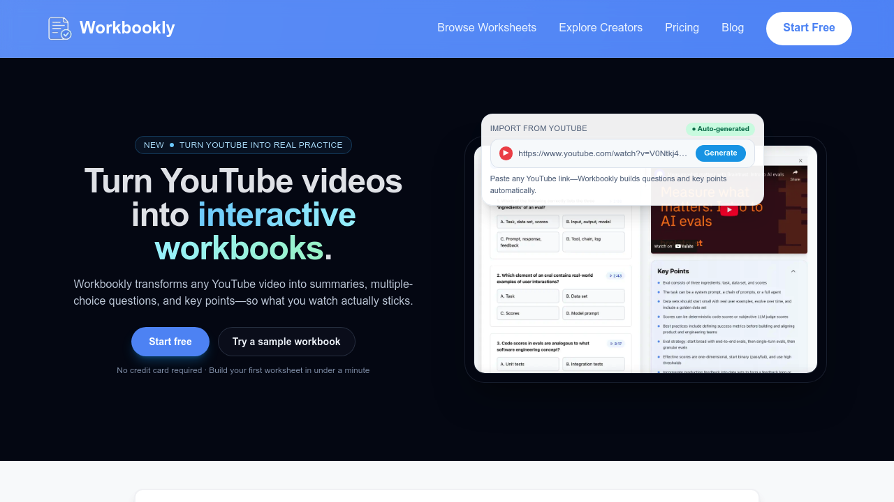 Workbookly screenshot