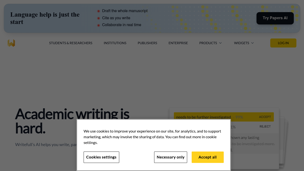 Writefull screenshot