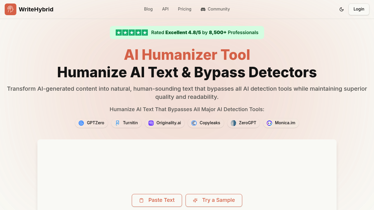 AI Humanizer by WriteHybrid screenshot