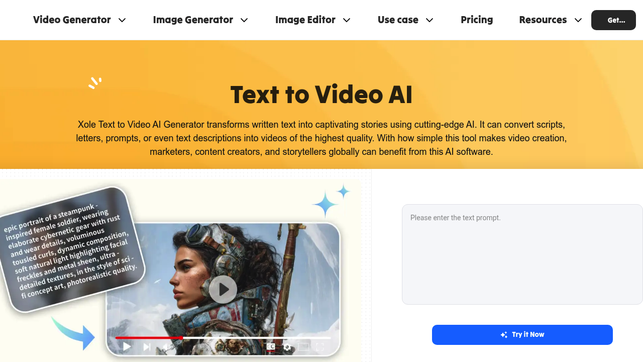 Xole AI | Text to Video screenshot