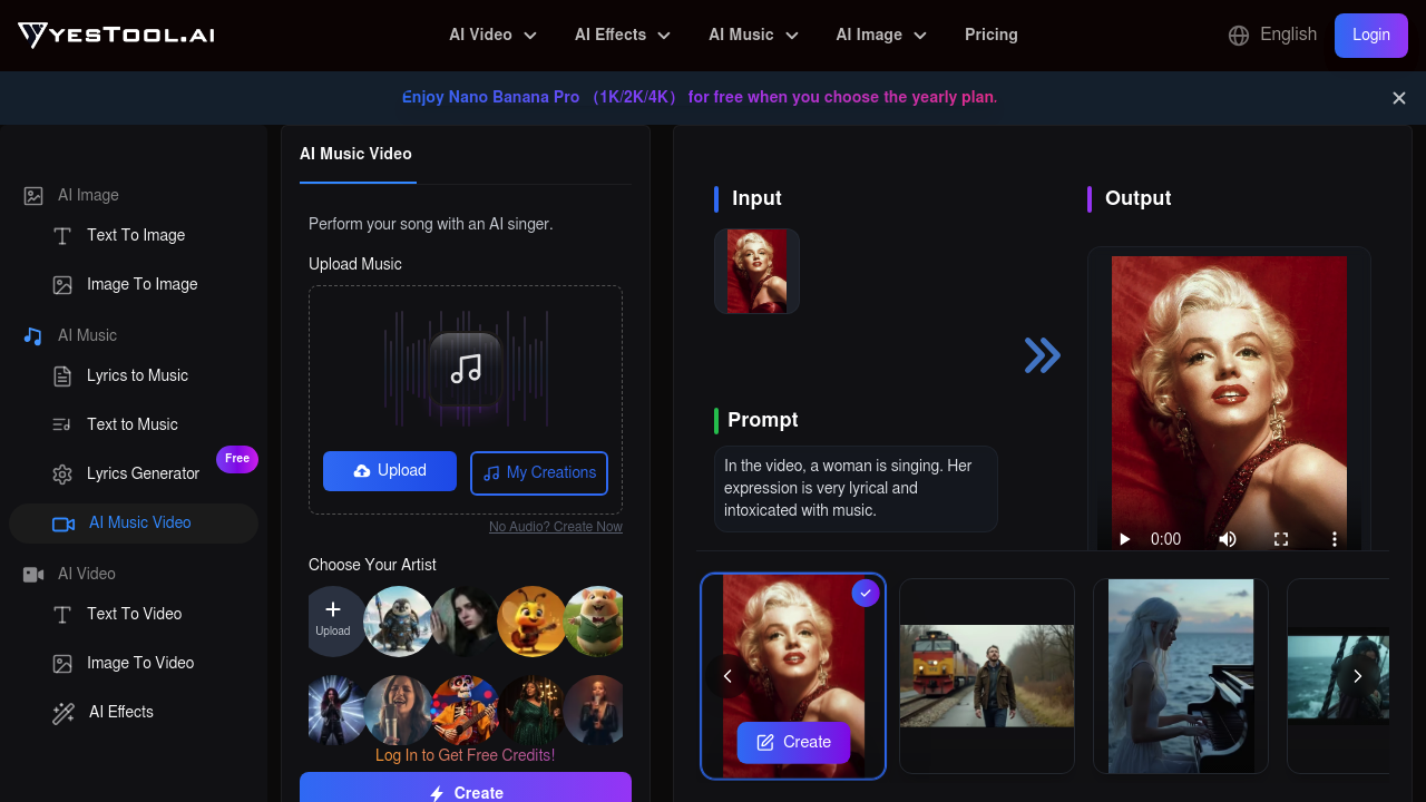 yesTool AI Music Video screenshot