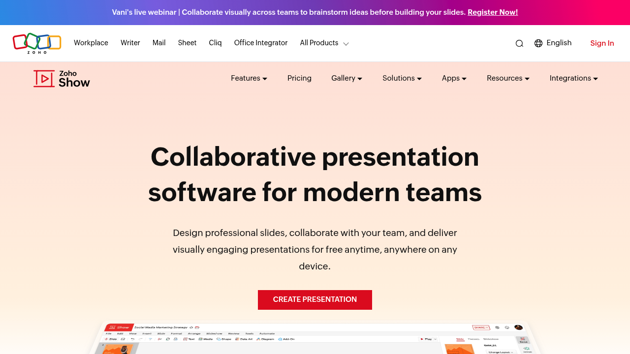 Zoho Show screenshot